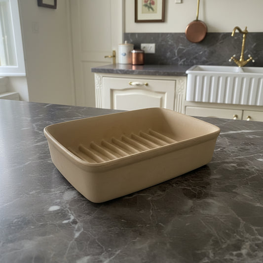 Pampered Chef Ridged Stoneware Baking Dish No 5112 - Made in USA