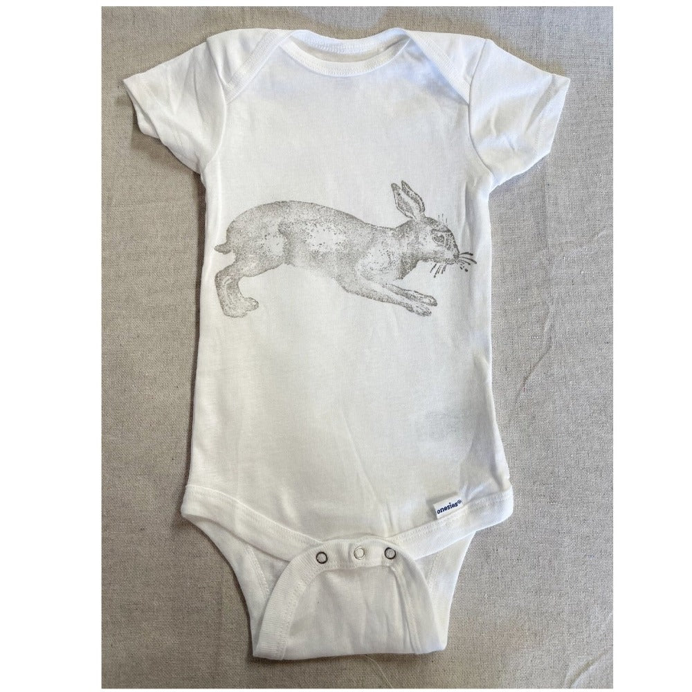 Rabbit Print Cotton Baby One-Piece 6-9 Months Short Sleeve