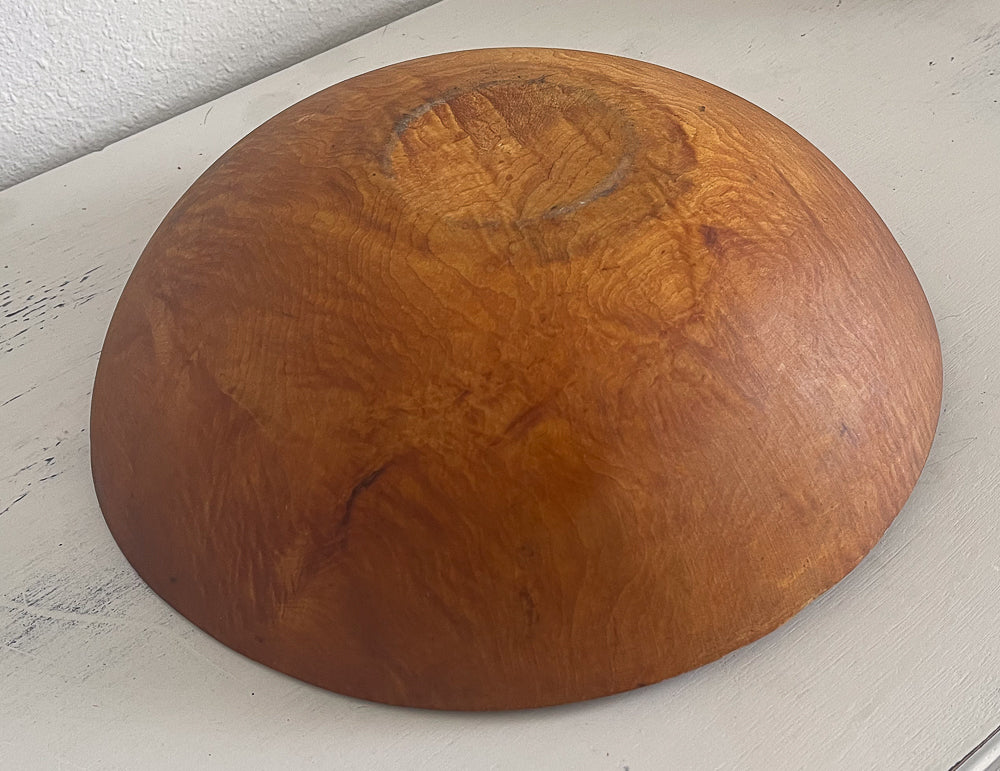 Large Round Wood Dough Bowl - Vintage