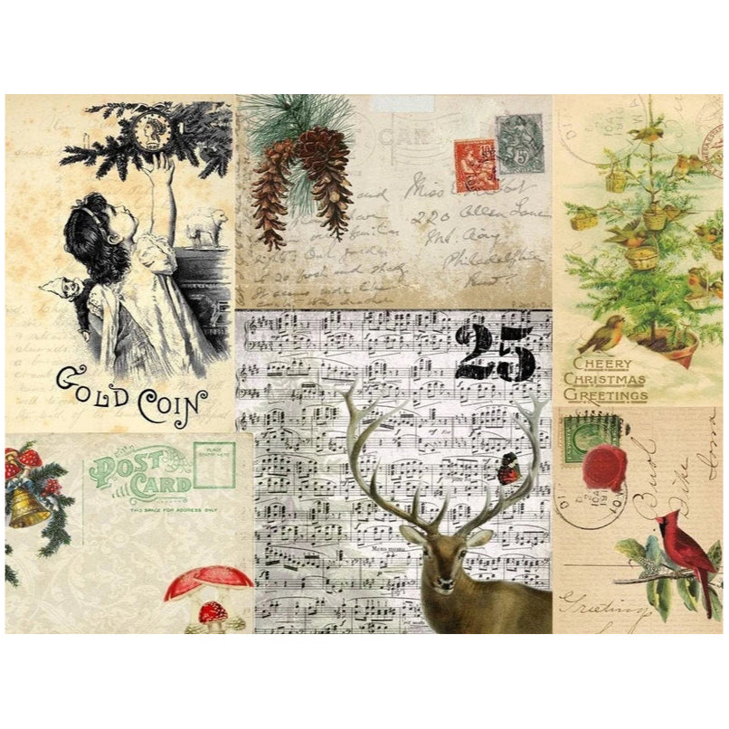 Christmas Blocks Decoupage Paper - Roycycled Treasures