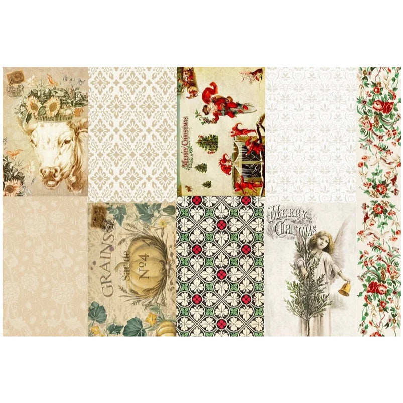 Small Holiday Project Blocks Decoupage Paper - Roycycled Treasures