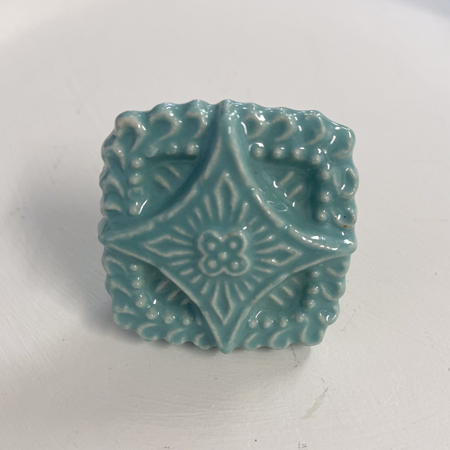 Turquoise Ceramic Cabinet Knob