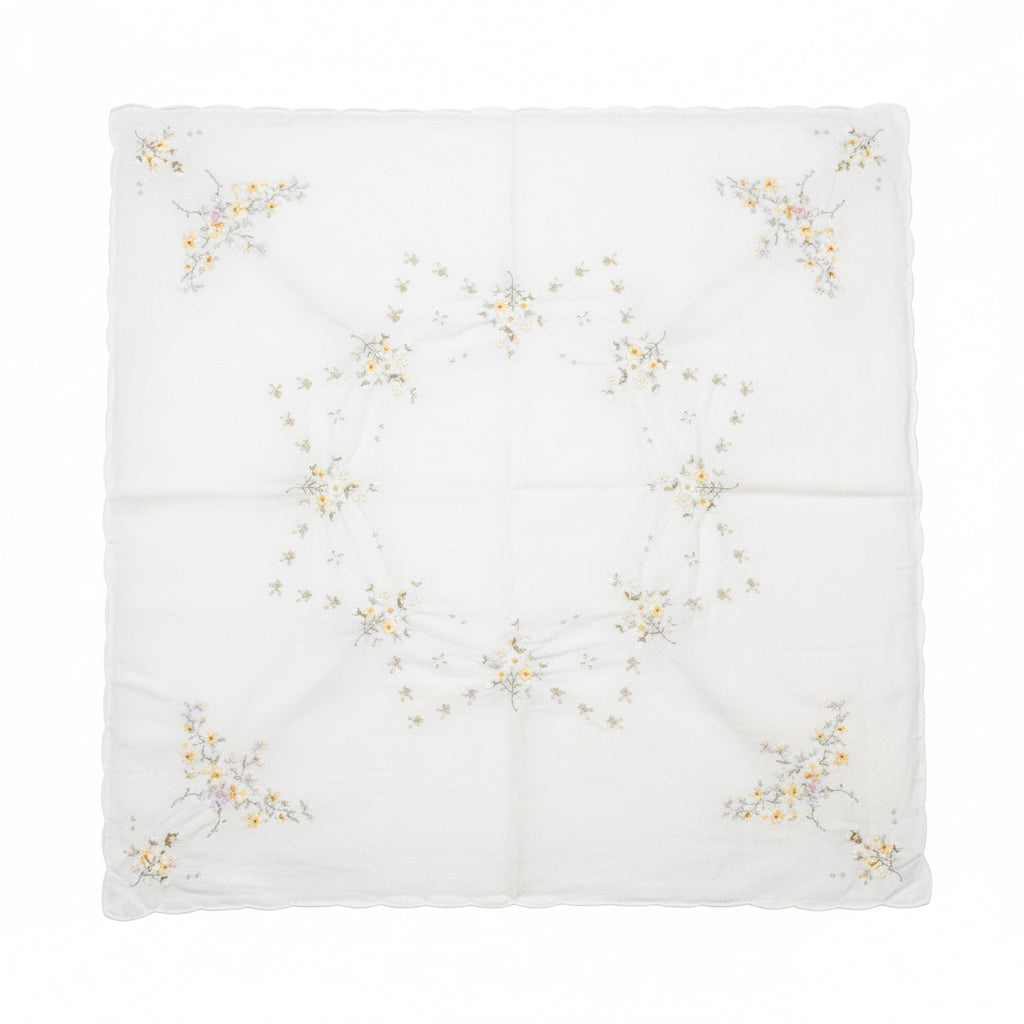 Vintage Hand Embroidered Table Cloth