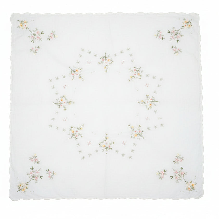Vintage Hand Embroidered Table Cloth