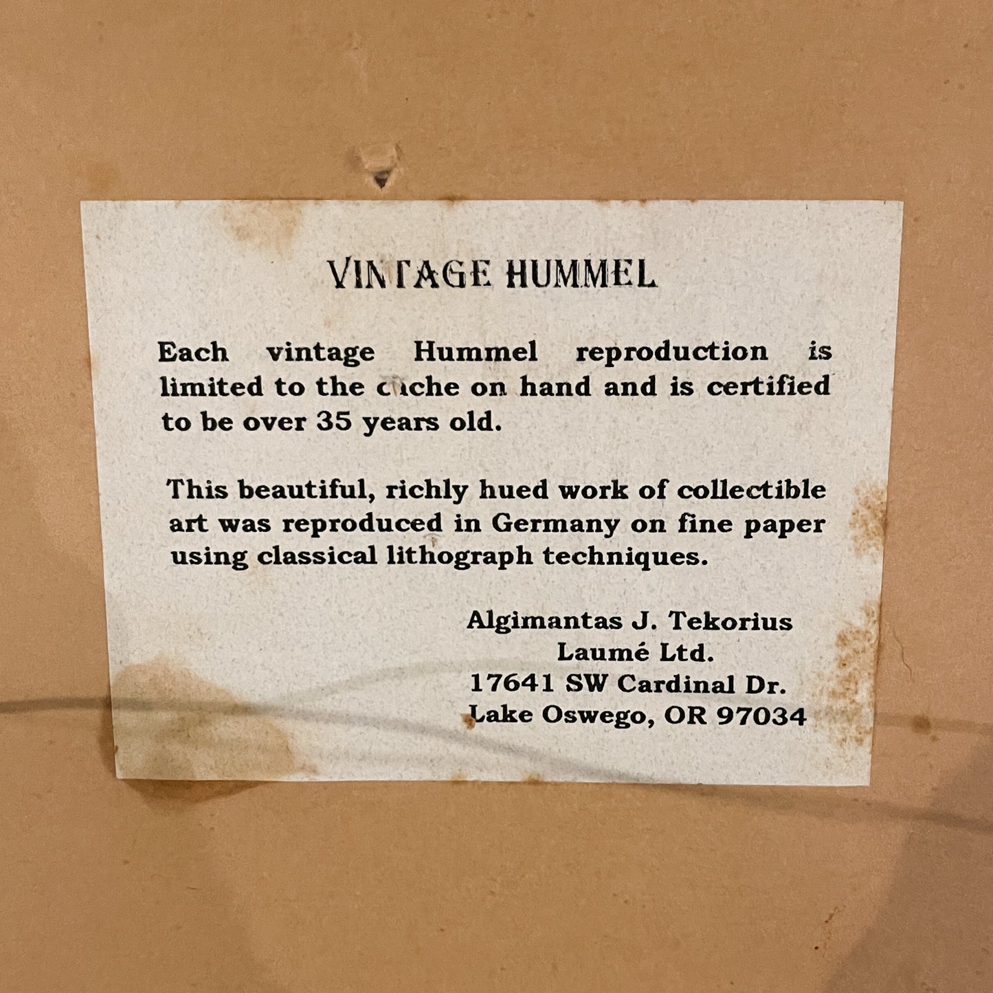 Vintage Hummel Framed Print - Emil Fink Verlag