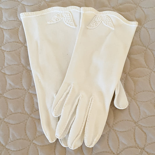 Ladies Short White Gloves - 1950s