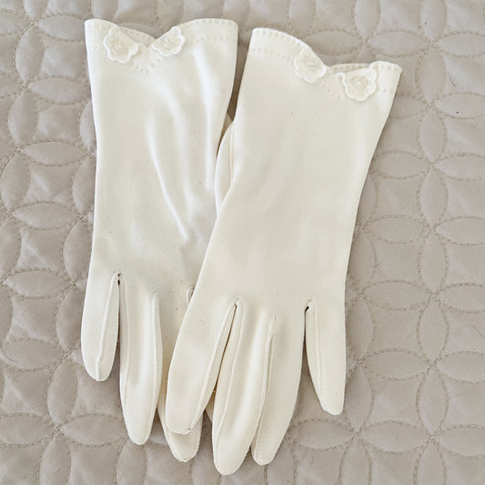 Ladies Short White Gloves - 1950