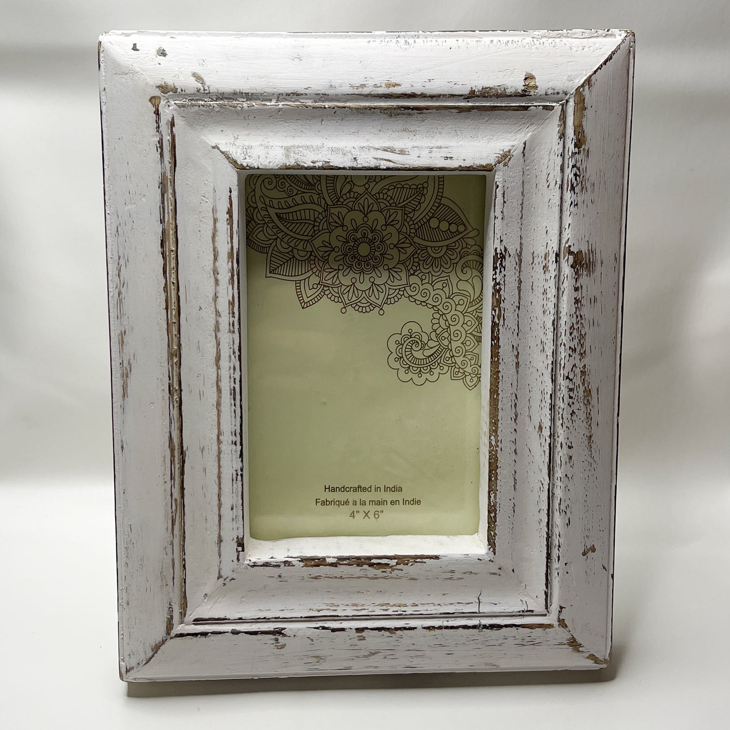 White Distressed Wood Frame - 4x6