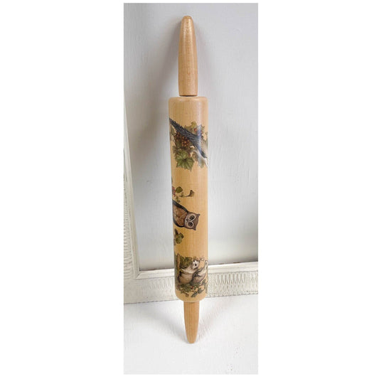 Decorative Wood Rolling Pin - Woodland Creatures Themed