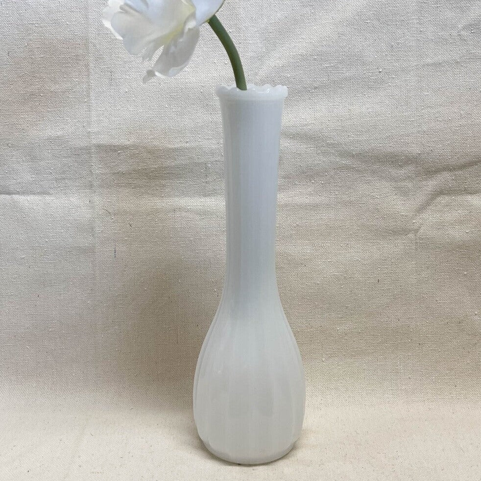 1960s Milk Glass Bud Vase by Carr-Lowrey Glass Co-Carr-Lowrey Glass Co-Milk Glass-Stockton Farm