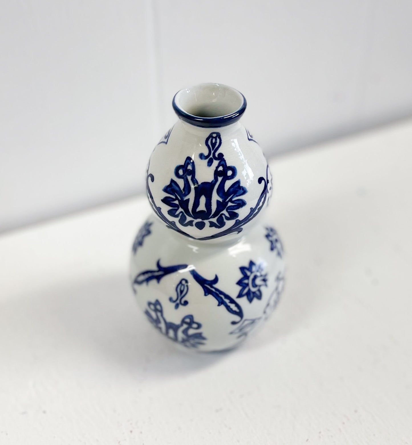 Blue & White Porcelain Bud Vase by The Bombay Co-The Bombay Co-Bud Vase-Stockton Farm