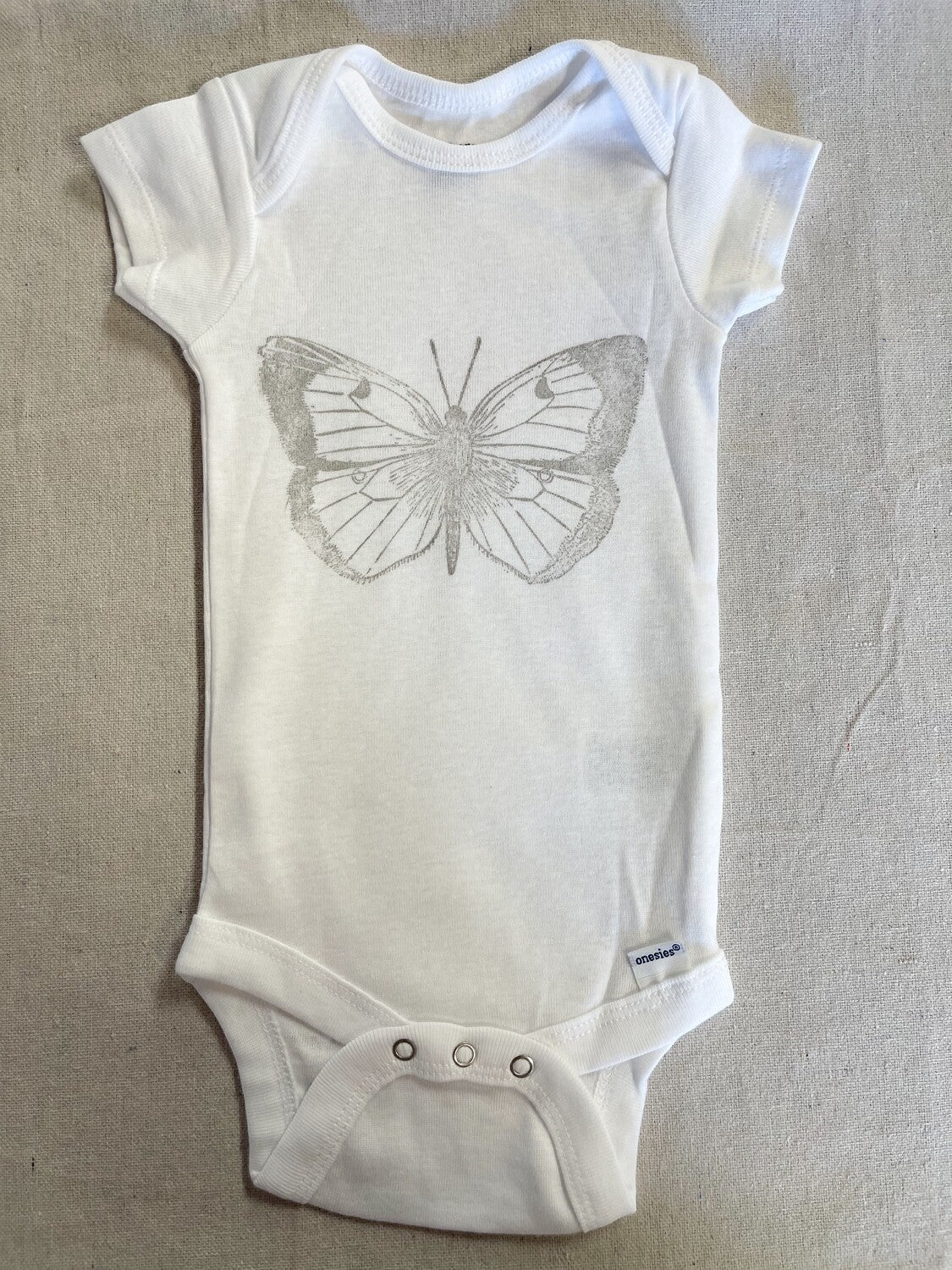 Butterfly Printed Cotton Baby One-Piece 6-9 Months Short Sleeve-Stockton Farm-Baby One-Piece-Stockton Farm
