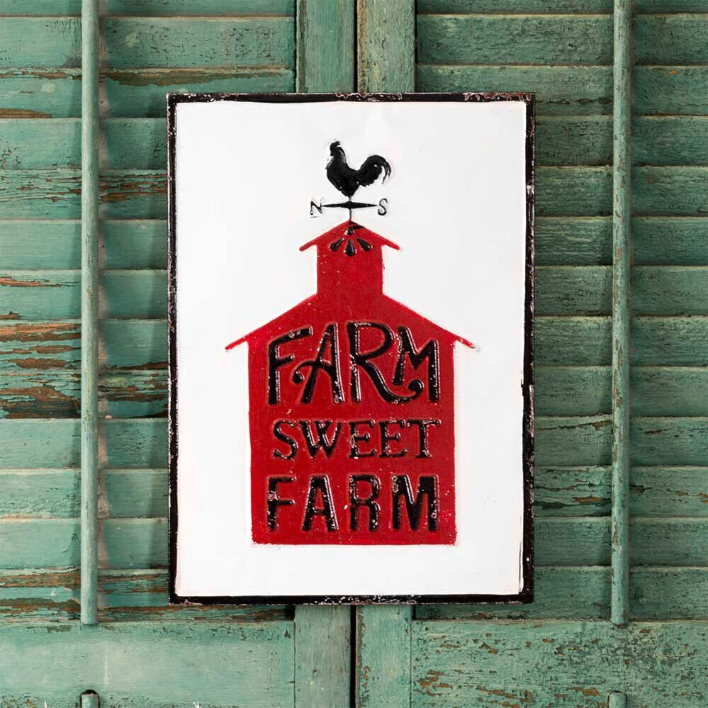 Farm Sweet Farm Metal Wall Sign by CTW Home Collection-CTW Home Collection-Wall Art-Stockton Farm