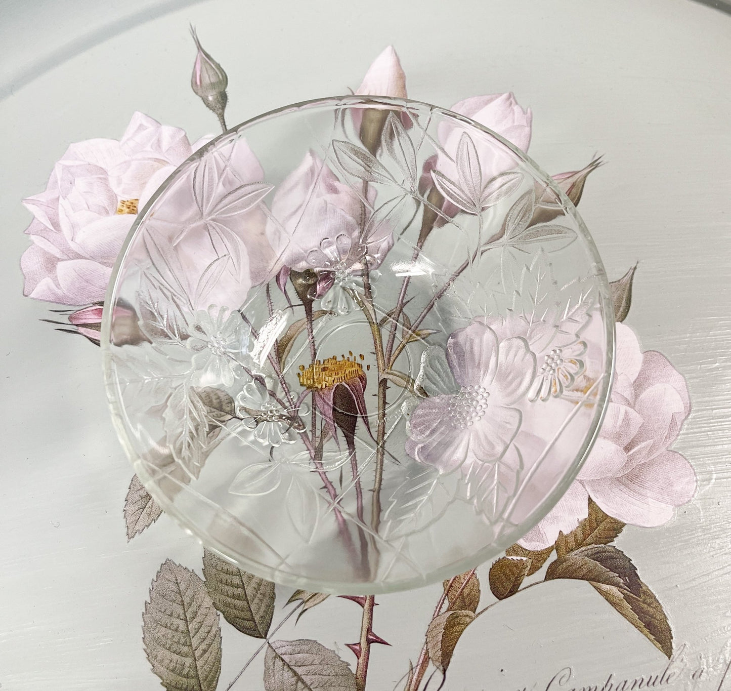 Floral Embossed Bowl by First National Glassware-First National Glassware-Decorative Bowl-Stockton Farm