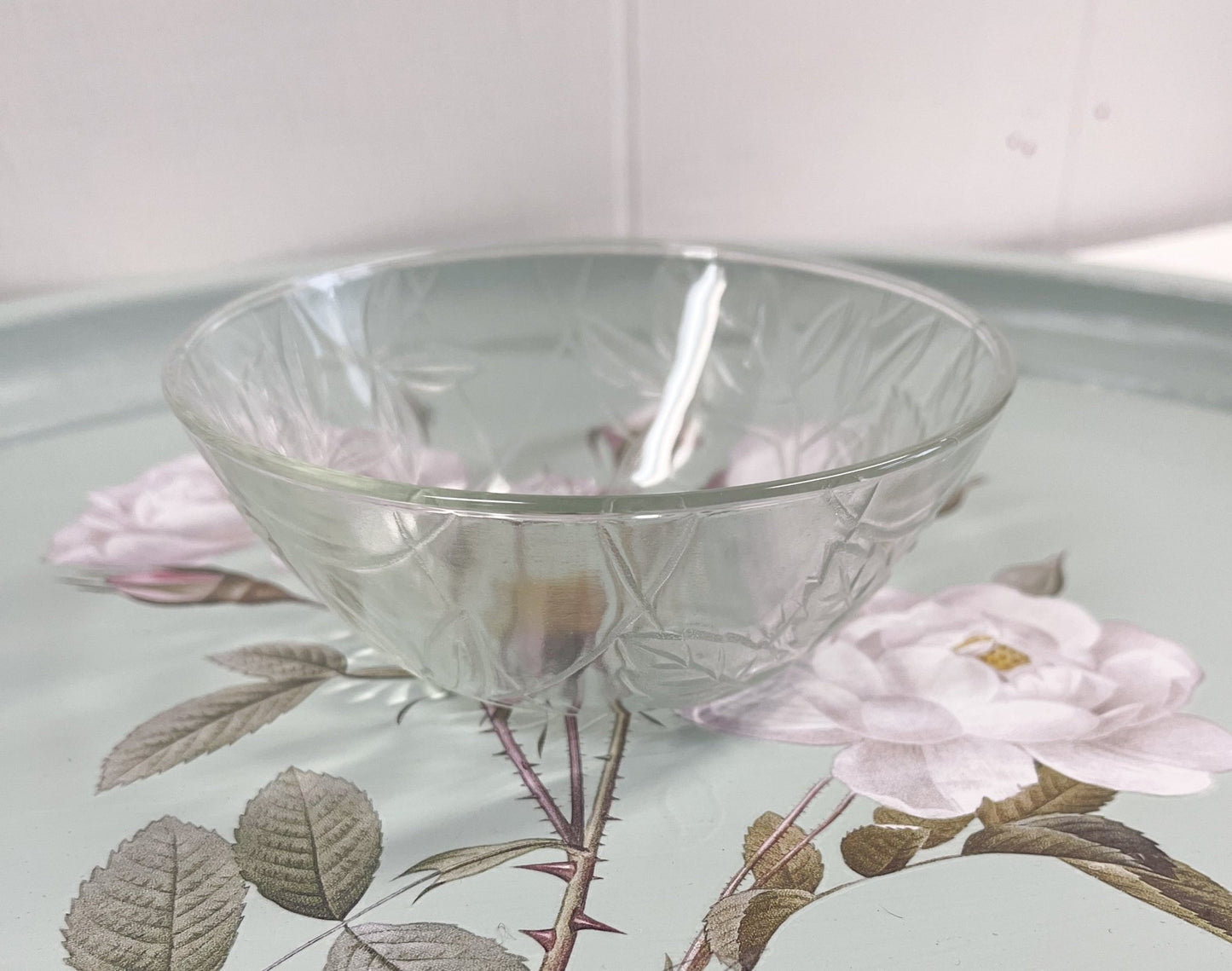 Floral Embossed Bowl by First National Glassware-First National Glassware-Decorative Bowl-Stockton Farm