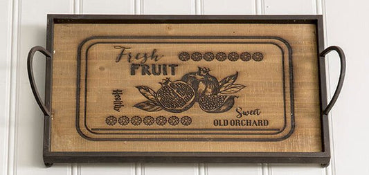 Fresh Fruit Rustic Wood Serving Tray by CTW Home Collection-CTW Home Collection-Serving Tray-Stockton Farm