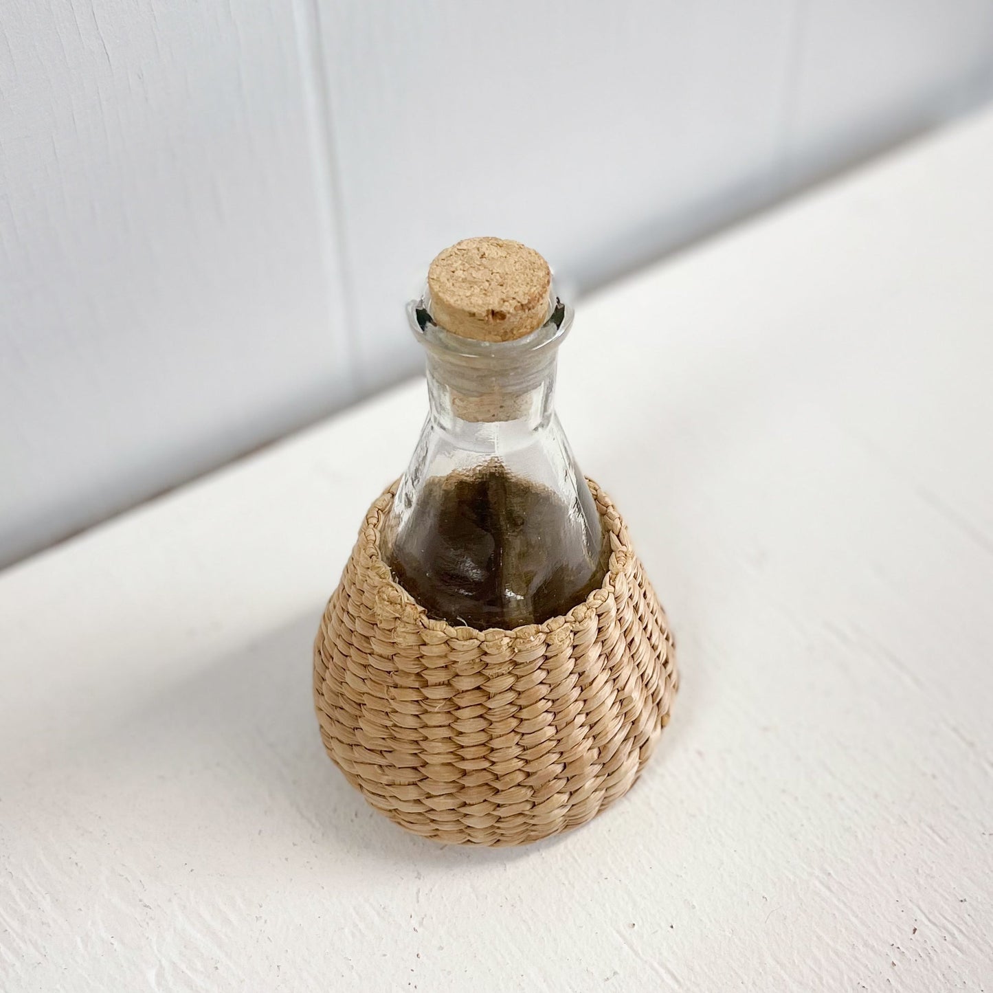 Glass Oil Bottle with Wicker Wrap-Unknown-Oil Bottle-Stockton Farm