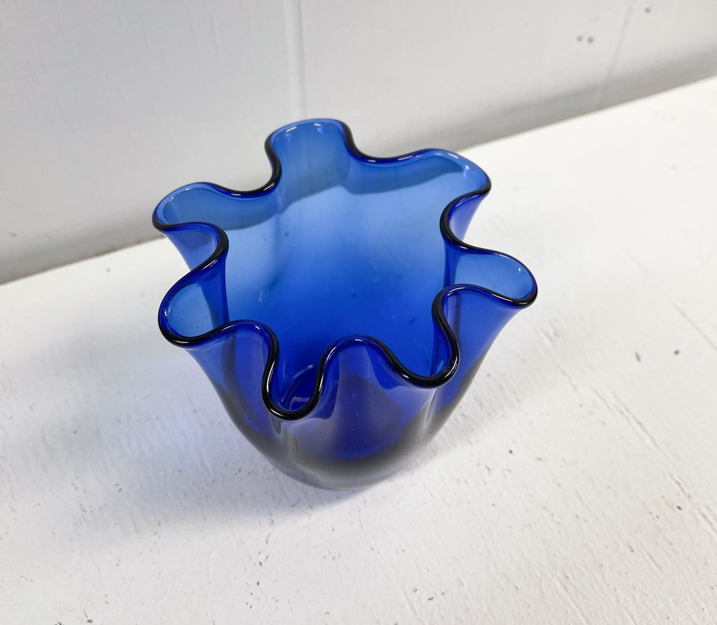 Hand Blown Cobalt Blue Vase-Unknown-Vase-Stockton Farm