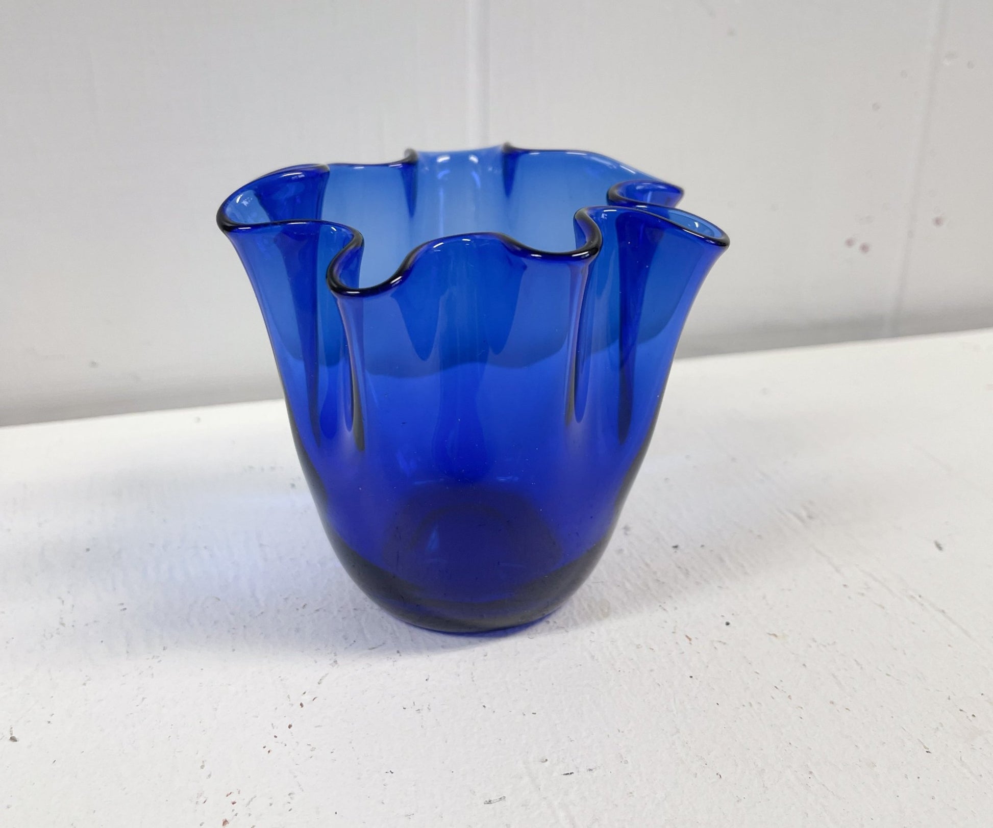Hand Blown Cobalt Blue Vase-Unknown-Vase-Stockton Farm