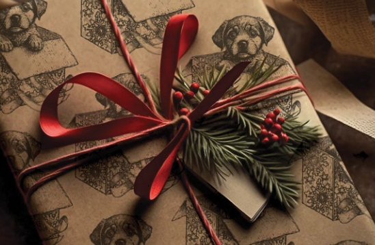 IOD CHRISTMAS PUPS Decor Stamp by Iron Orchid Designs-Iron Orchid Designs-Stamp-Stockton Farm