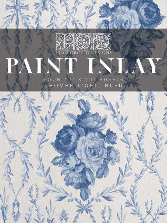 IOD TROMPE L’OEIL BLEU PAINT INLAY by Iron Orchid Designs-Iron Orchid Designs-Paint Inlay-Stockton Farm