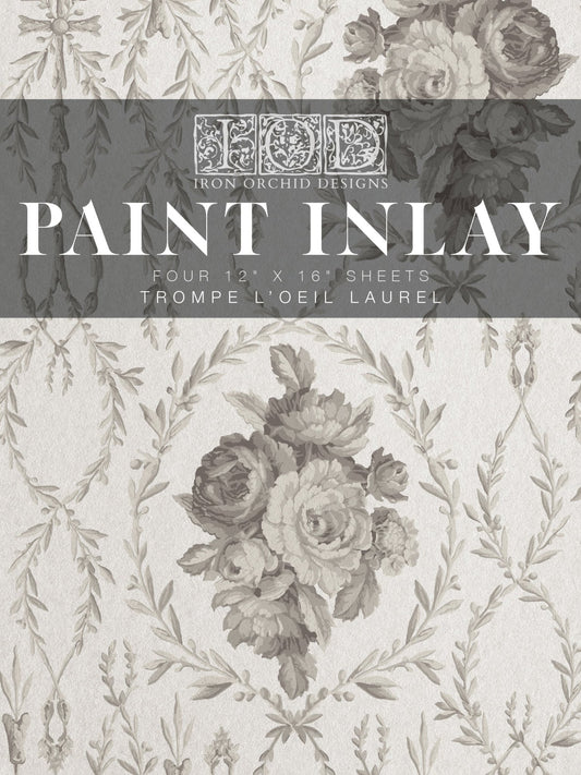 IOD TROMPE L’OEIL LAUREL PAINT INLAY by Iron Orchid Designs-Iron Orchid Designs-Paint Inlay-Stockton Farm