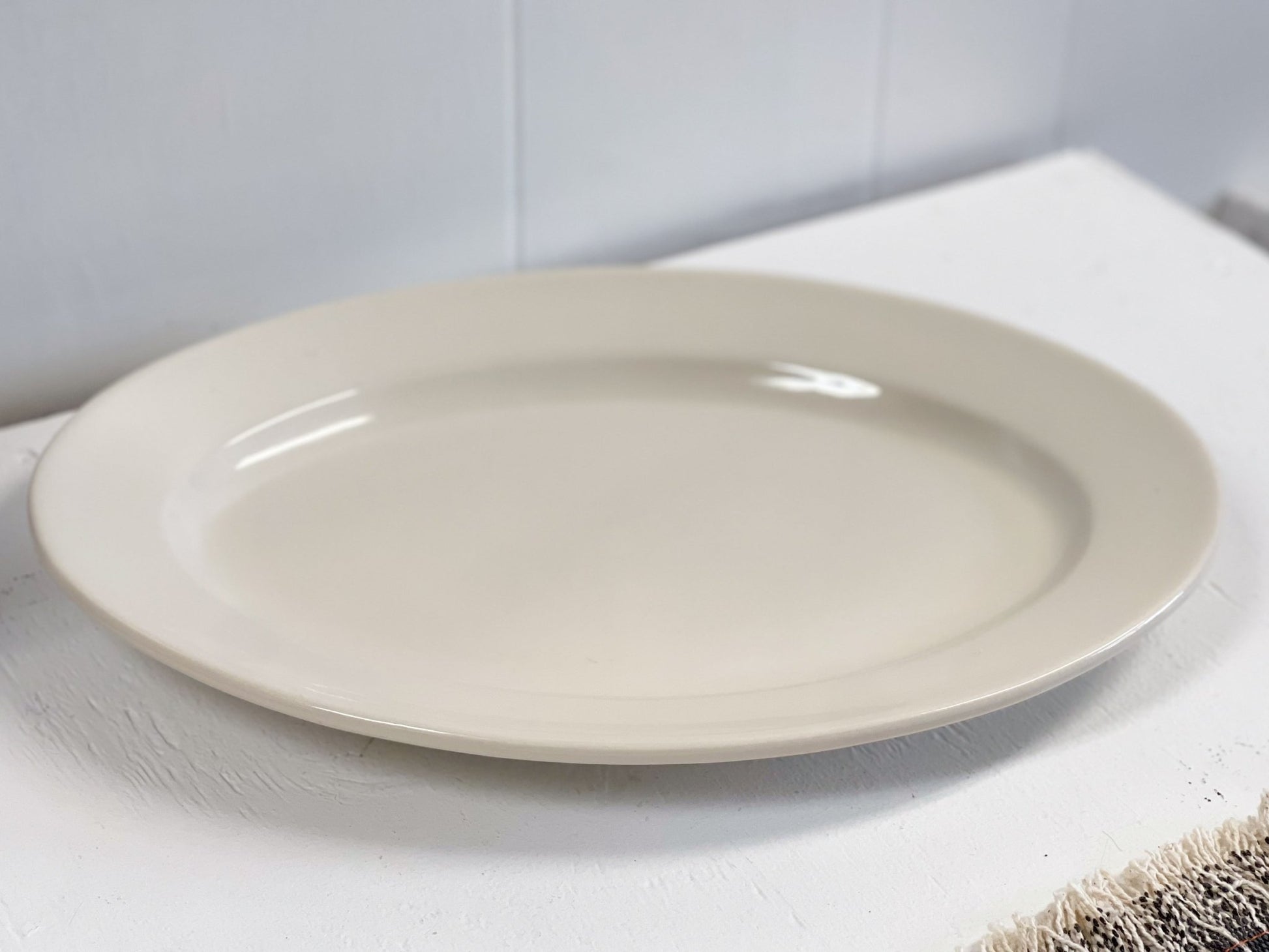 Ivory Serving Platter by Homer Laughlin-Stockton Farm-Serving Platter-Stockton Farm