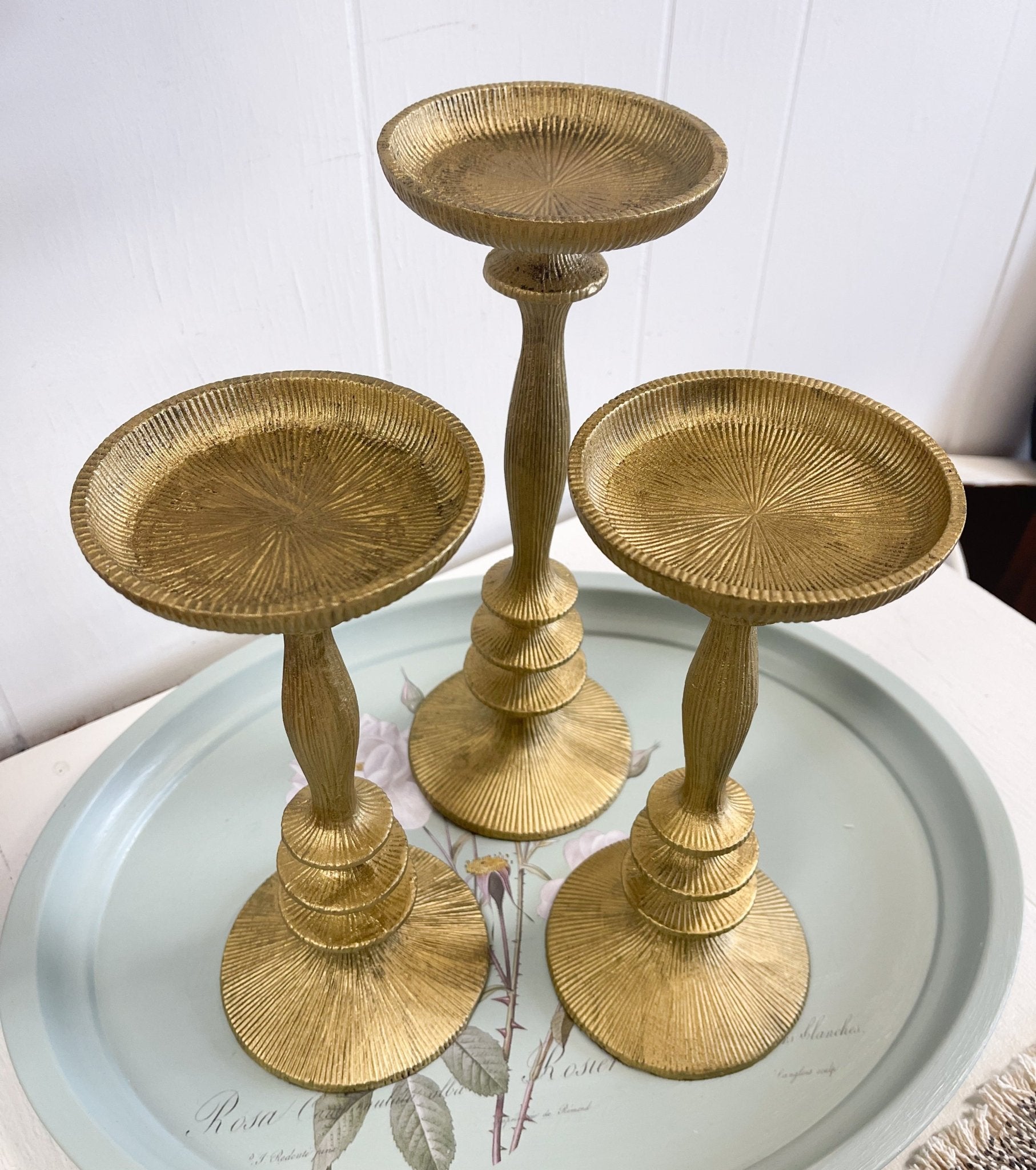 Metal Candle Holders Set of 3-Unknown-Candlestck Holder-Stockton Farm