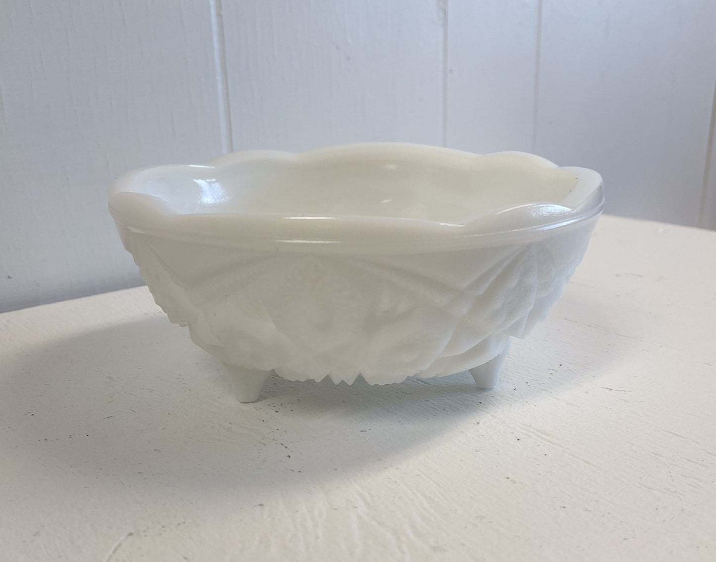 Quintec Milk Glass Footed Bowl by Mckee-McKee-Decorative Bowl-Stockton Farm