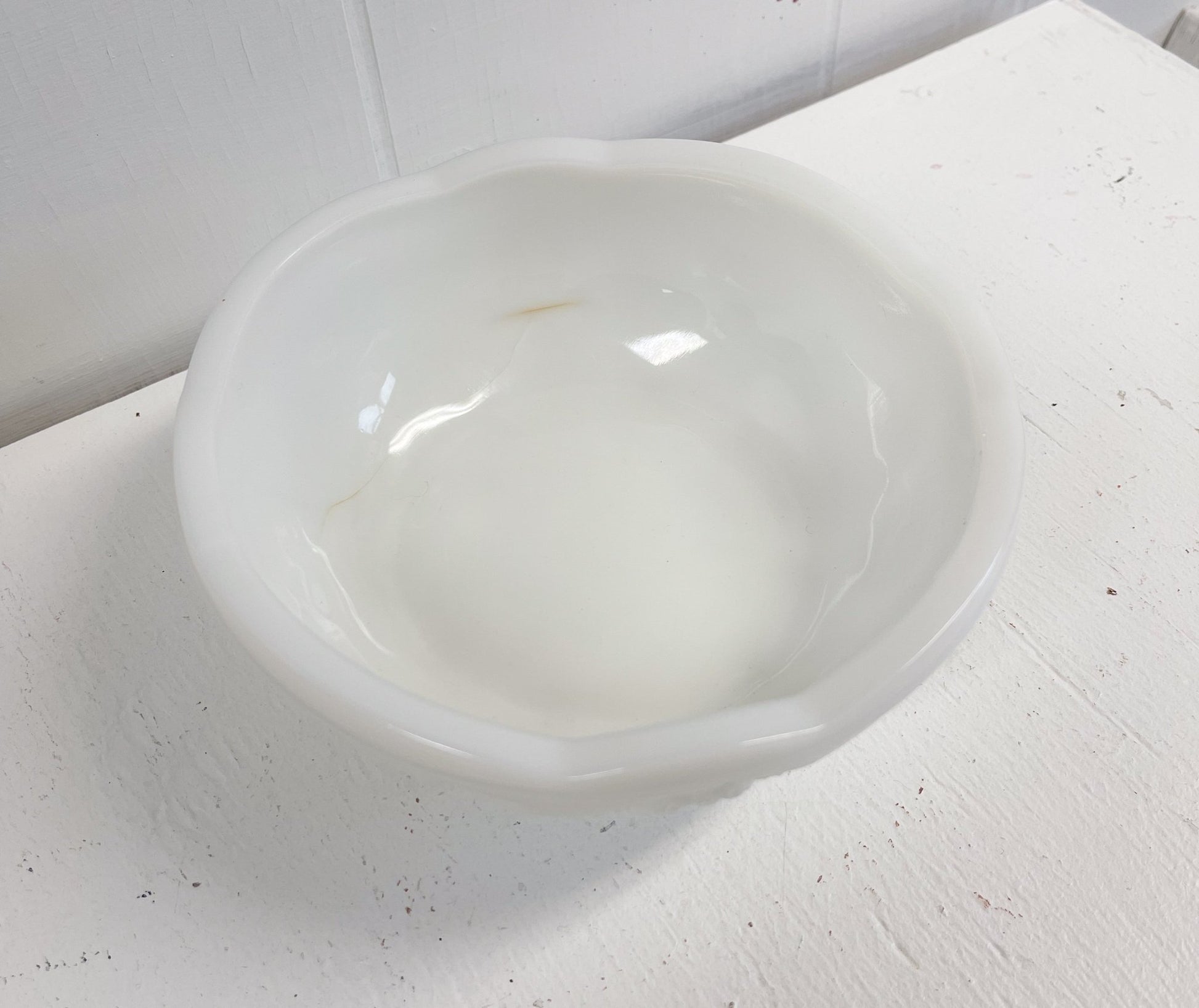 Quintec Milk Glass Footed Bowl by Mckee-McKee-Decorative Bowl-Stockton Farm