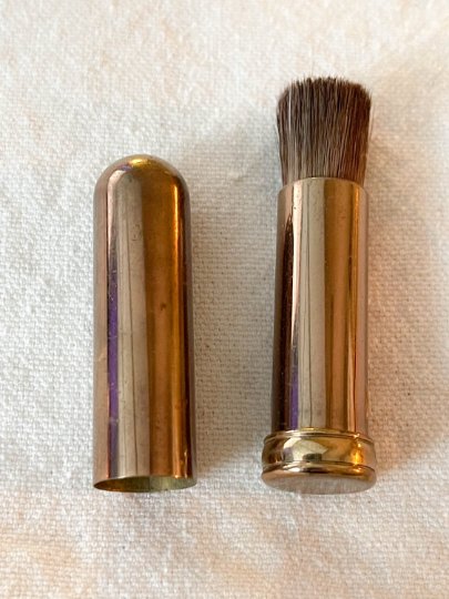 Retractable Brass Makeup Brush Japan-Unknown-Vintage Makup Brush-Stockton Farm