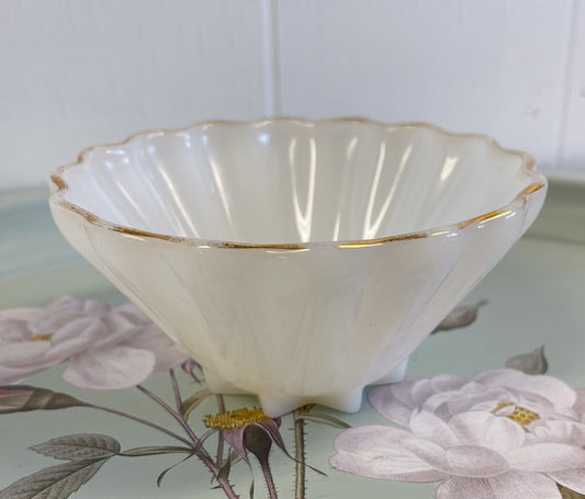 Scalloped Milk Glass Bowl by Anchor Hocking-Anchor Hocking-Dip Bowl-Stockton Farm