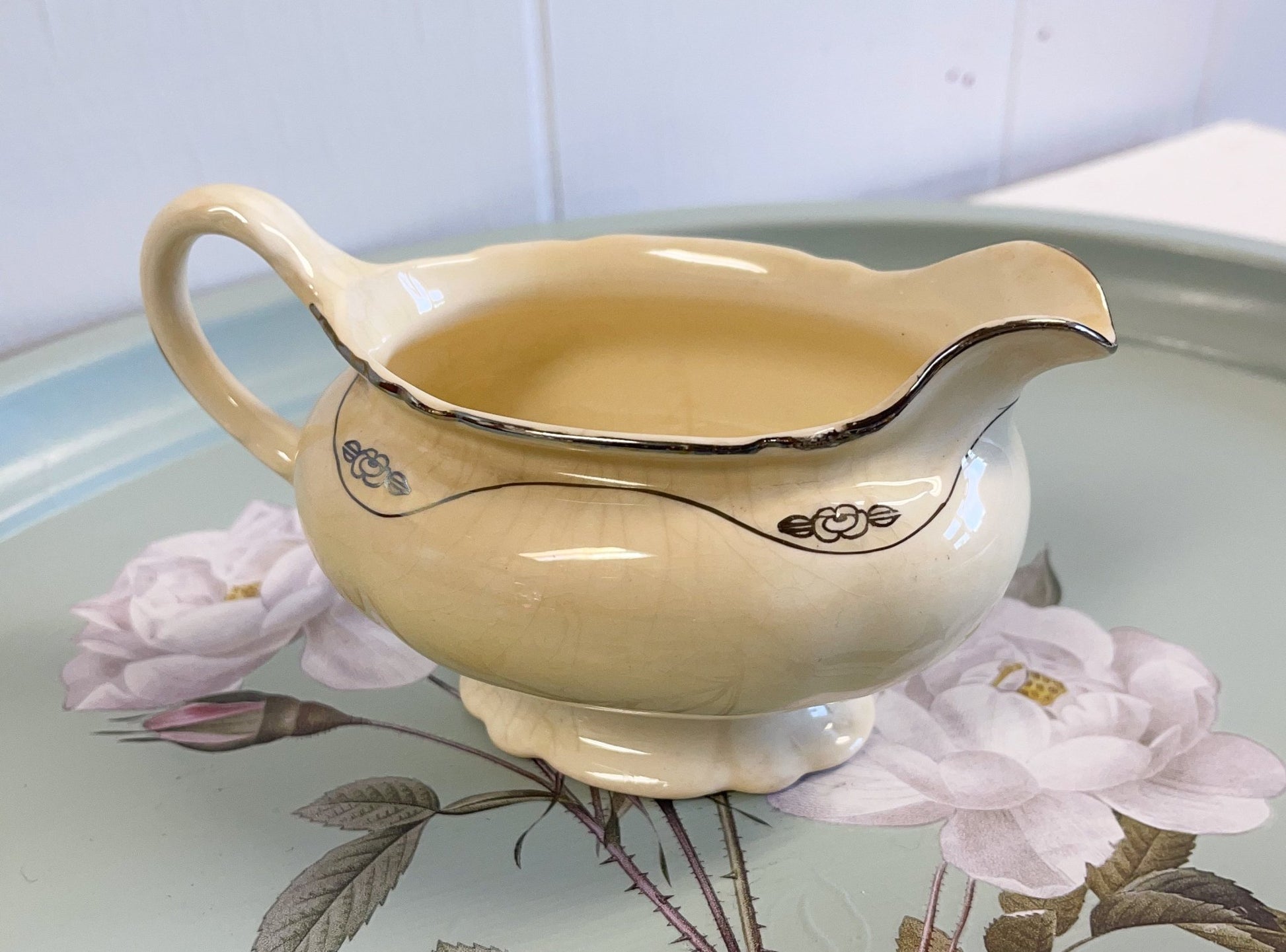 Silver Rose Patrician Creamer by Homer Laughlin-Homer Laughlin-Creamer-Stockton Farm