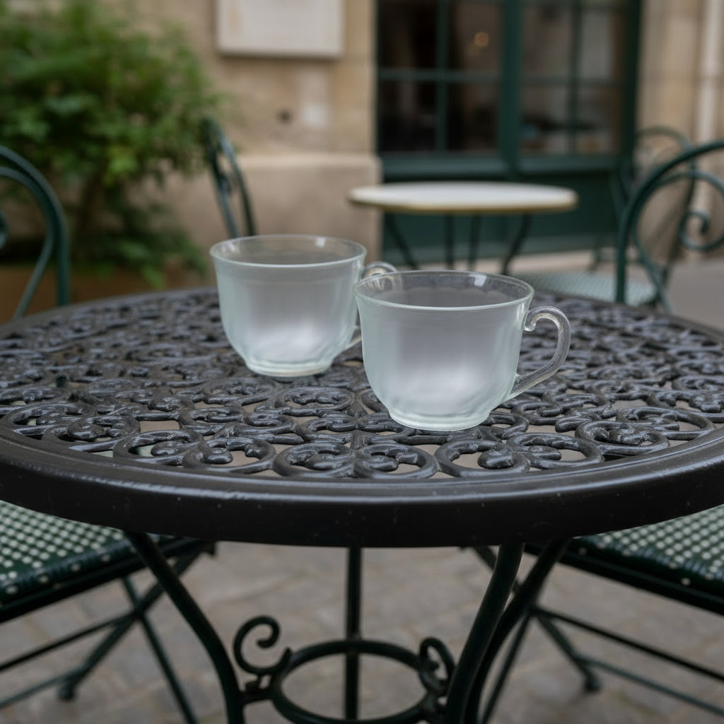 Swirl Frosted Glass Cup by Arcoroc-Arc International-Tea Cup-Stockton Farm