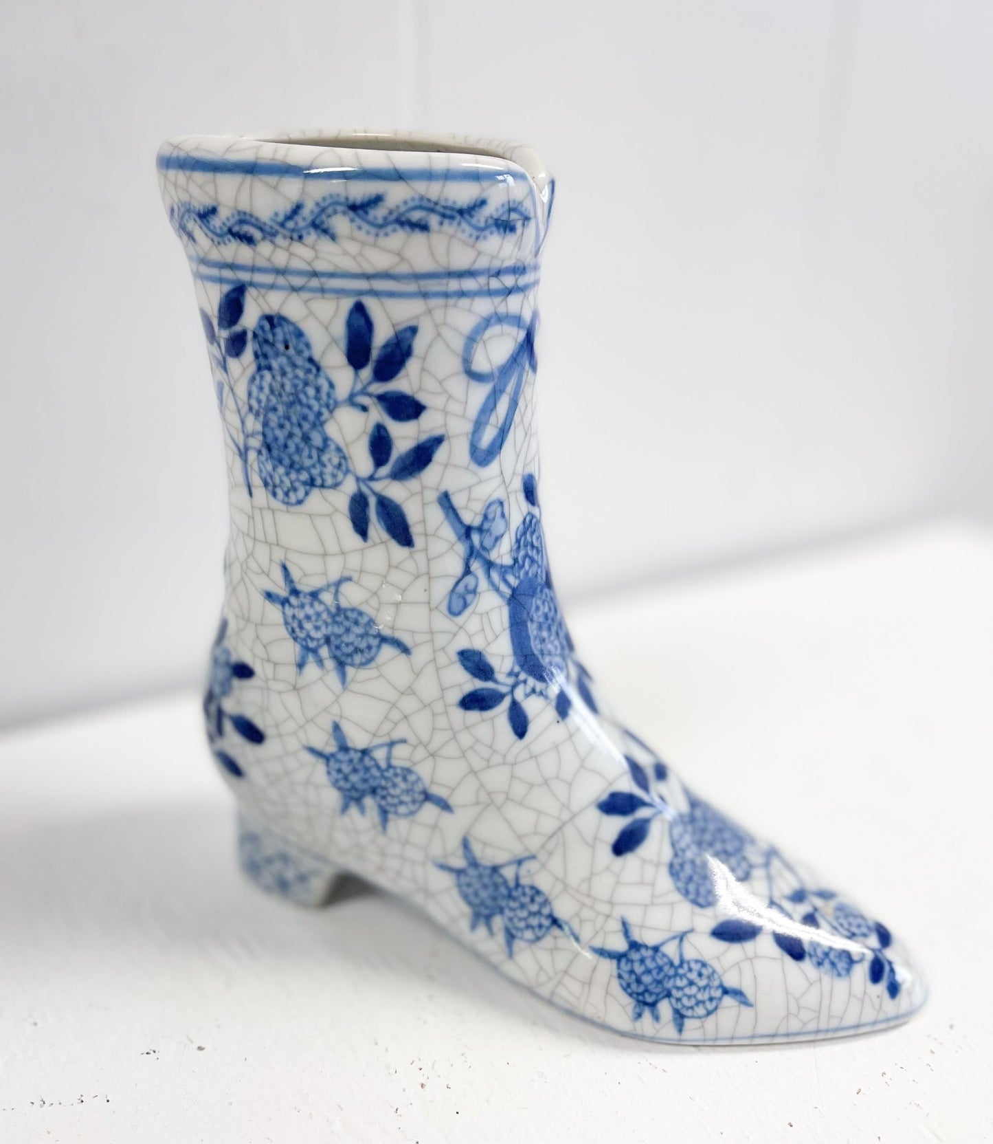 Victorian Style Porcelain Boot Vase-Unknown-Boot Vase-Stockton Farm