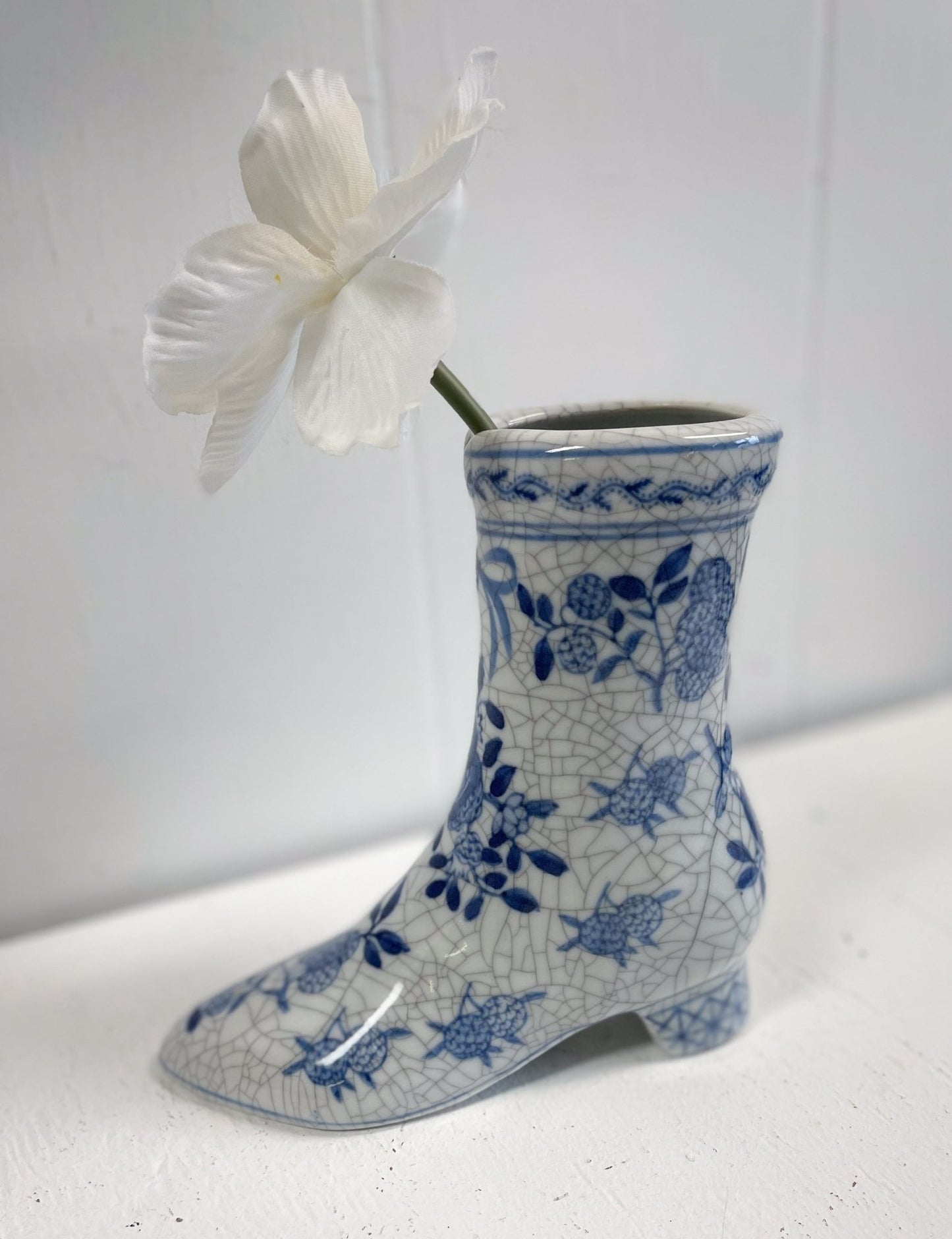 Victorian Style Porcelain Boot Vase-Unknown-Boot Vase-Stockton Farm