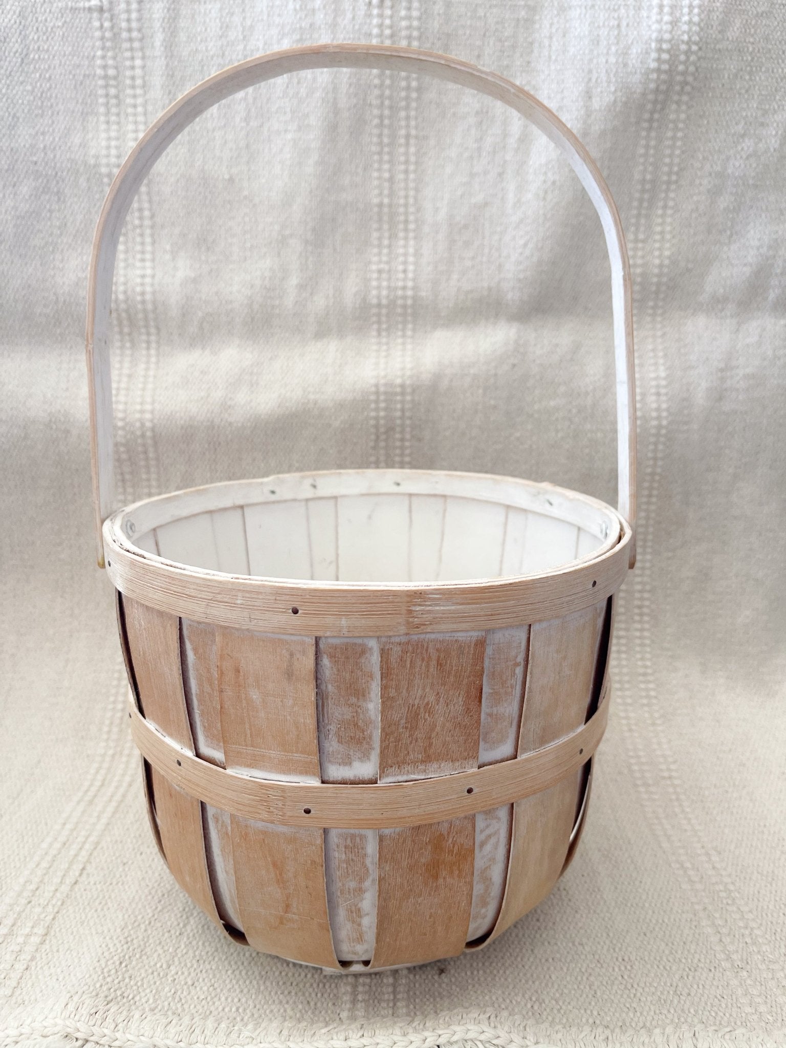 White Washed Handled Fruit Basket-Stockton Farm-Fruit Basket-Stockton Farm